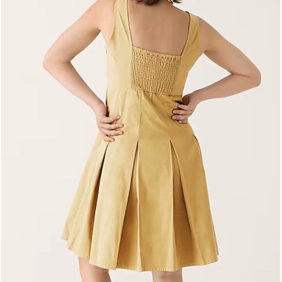 J. CREW Plus Pleated A-Line Chino Dress Khaki Tan Natural Neutral {RR11} - Picture 2 of 8